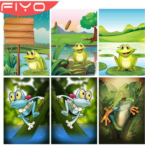 5D DIY Diamond Embroidery Cross Stitch Frog Diamond Painting Cartoon Animal Diamond Mosaic Picture of Rhinestone Decor For Home