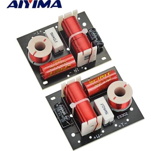 AIYIMA 2Pcs 2 Ways 80W Audio Speaker crossover Treble+Bass Frequency Divider Crossovers speaker Filters DIY For Home Theater