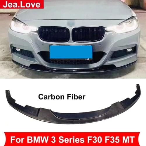 AP Style Real Carbon Fiber Front Bumper Splitter Lip Front Shovel For BMW 3 Series F30 F35 MT 2013-2018 Car Body Kit Tuning