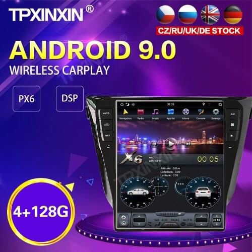 PX6 Android 9.0 4+128G Tesla Style Car Radio For Nissan Qashqai 2013-2018 GPS Navigation Stereo Recoder Head Unit DSP Carplay