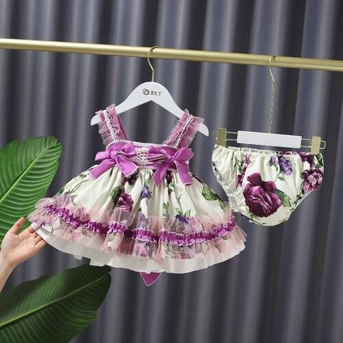 Cekcya Brands Spanish Baby Girl Floral Dress Children Lolita Dresses Infant Christening Ball Gowns Girls Spain Bow Vestidos