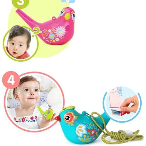 Coloured Drawing Water Bird Whistle Bathtime Musical Toy for Kid Early Learning Educational Children Gift Toy Musical Instrument