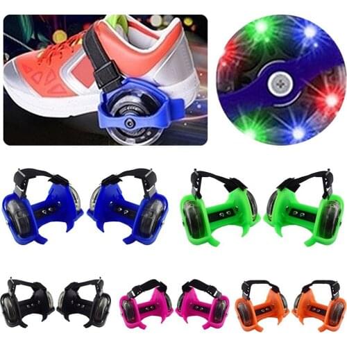 Heel Wheels Kid Child Skate Roller Fun Exercise Adjustable Skates Training Wheel