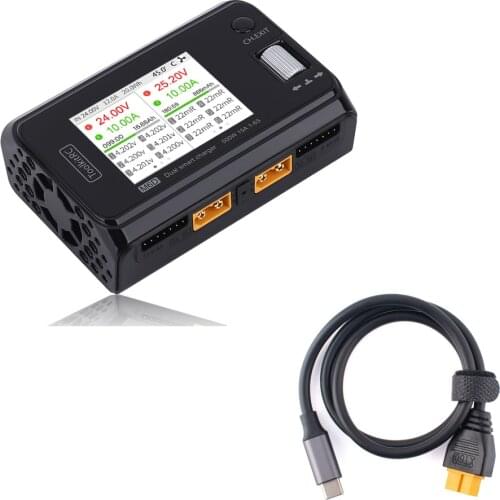 ToolkitRC M6D 15Ax2 DC Dual-channel Mini Charger Discharger for Output 1-6s Lipo LiHV Lion NiMh Pb Cell Checker Servo Tester