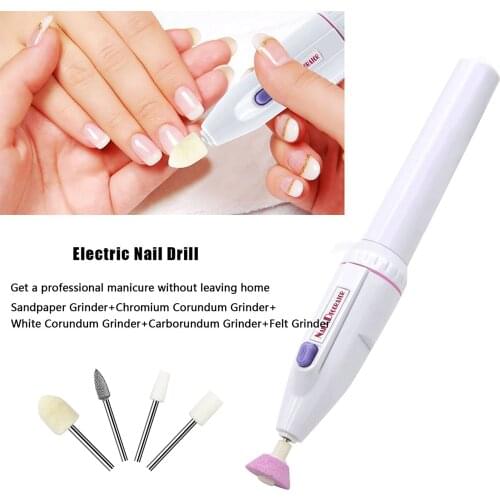 Electric Nail Polisher Set Manicure Set 5 in 1 Manicure Machine Nail Drill File Grinder Grooming Kit Nail Buffer Remover
