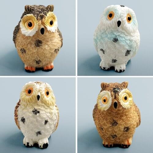 Owl Figurine Miniature Animal Figure Decoration fairy garden Aquarium fish tank animal statue resin craft DW-S-047