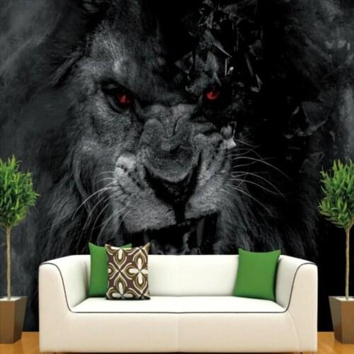 Photo wallpaper HD wallpaper hand-painted oil painting lion KTV bedroom living room hotel lobby mural 3D wallpaper murals