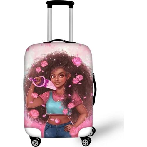 HaoYun Dust-proof Luggage Cover African Girls Pattern Suitcase Cover Black Afro Arts Water-proof Protective Travel Accessories