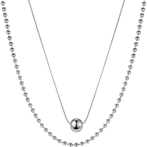 JHSL Women Necklaces Pendants Silver Color Fashion Jewelry Girlfriend Birthday Gift Stainless Steel Chain New Arrival 2021