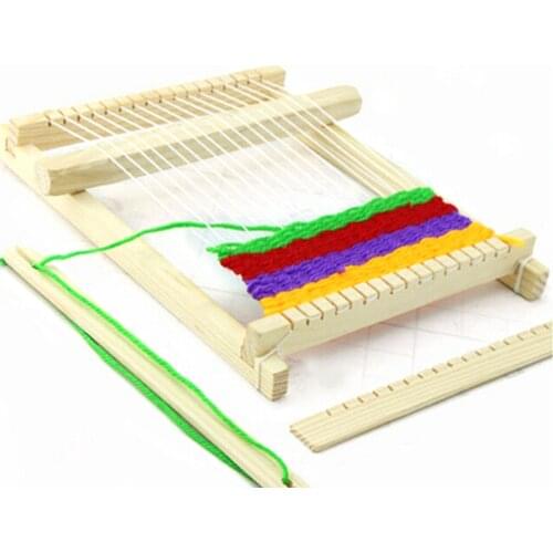JX-LCLYL Traditional Wooden Knitting Weaving Toy Loom With Accessories Children Craft Box