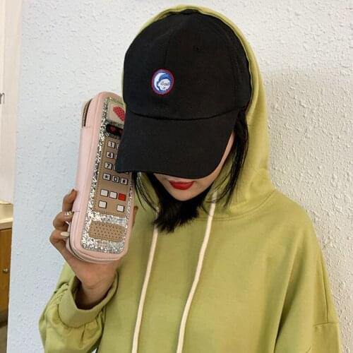 Creative Funny Personality Phone Model Clutch Bag European And American Fashion Sequin Mobile Phone Small Bag For Girls 2019 New