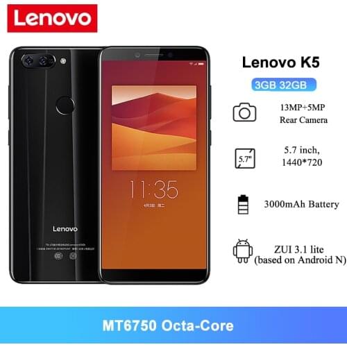 Lanovo K5(K350t) Smartphones 3GB 32GB 5.7 inch MT6750 Octa-Core 13MP Rear Camera 3000mAh Battery Mobile Phones
