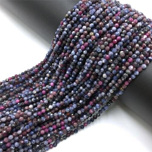 Small Beads Rubys & Sapphires Beads 2 3 4mm Faceted Beads Section Loose Beads For Jewelry Making Jewelry Accessories DIY (38cm)