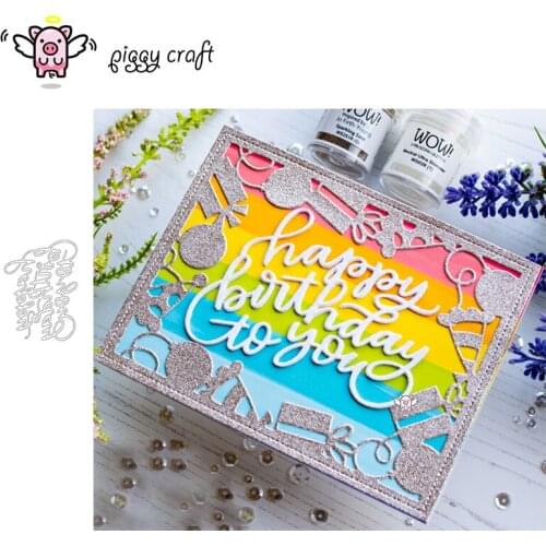 Piggy Craft metal cutting dies cut die mold Happy birthday to you letters Scrapbook paper craft knife mould blade punch stencils
