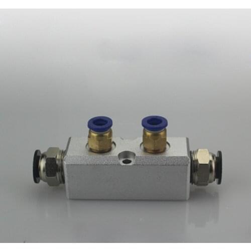 A Kit 30x30mm 2 Way Pneumatic Air Manifold Splitter With Push Fit Coupler