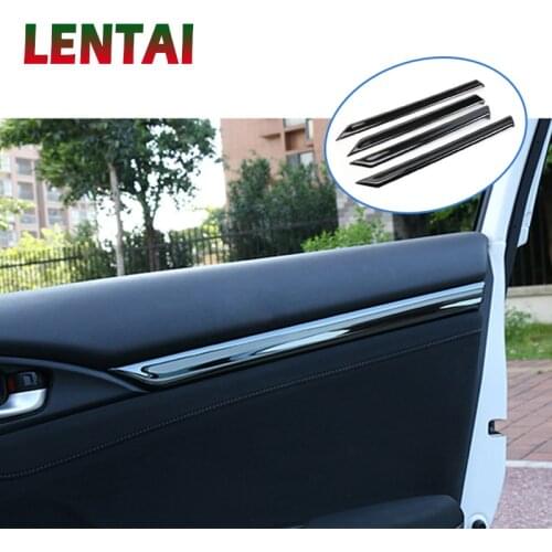 Auto Car Styling Stickers For Honda Civic 2018 2019 2016 2017 Civic 10th Accessories Stainless Steel Interior Door Trims Frame