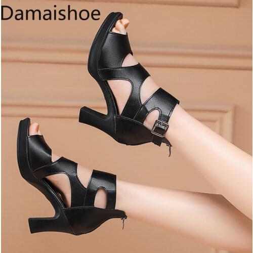 2021 New Hollow Fish Mouth Womens Sandals Chunky Heel Platform All-Match Short Boots Waterproof Platform High Heel Sandal Boots