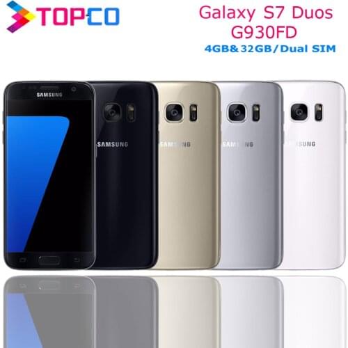 Samsung Galaxy S7 Duos G930FD Original Unlocked 4G LTE Android Mobile Phone Exynos Octa Core Dual SIM 5.1" 12MP RAM 4GB ROM 32GB