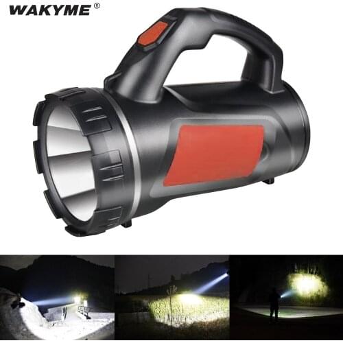 WAKYME 1200mAh Rechargeable LED Torch Searchlight Flashlight Handle Spotlight Powerful Waterproof Camping Lantern Work Light