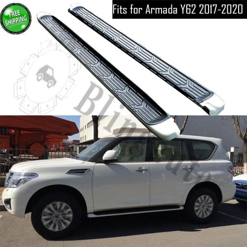 Fits for Ni ssan Armada Y62 2017-2020 2Pcs left right running board side steps nerf bar car pedal side stairs