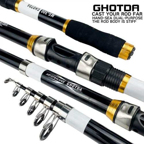 Carbon Portable Telescopic Fishing Rod Spinning Fiber Fishing Rod for Fresh Salt Water 2.1 2.4 2.7 3.0 3.6M