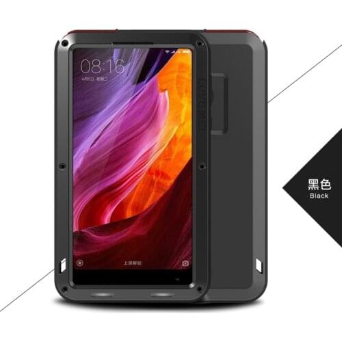 LOVEMEI Luxury Dirt-resistant Anti-knock Metal Aluminum Cases Cover with Gorilla Glass for XiaoMi MIX Heavy Duty Protection Case