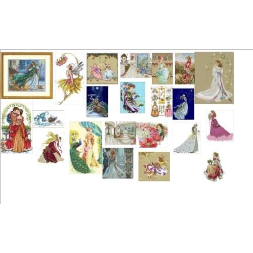 Goods quality With beads MD woman style 24photoes chooose styles Color aida Linen /camel/ pearl aida choose Cross Stitch Kit