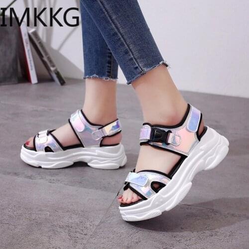 Sexy Open-toed Women Sport Sandals Wedge Hollow Out Women Sandals Outdoor Cool Platform Shoes Women Beach Summer Shoes