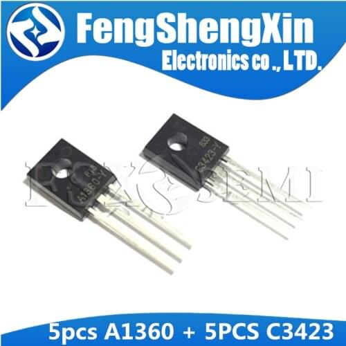 10pcs (5pcs A1360 + 5PCS C3423 ) 2SA1360 TO-126 2SC3423 TO126 Power Transistors