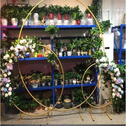 Wedding arch decoration backdrop stand arch frame balloon flower metal round frame Festival party stage decoration