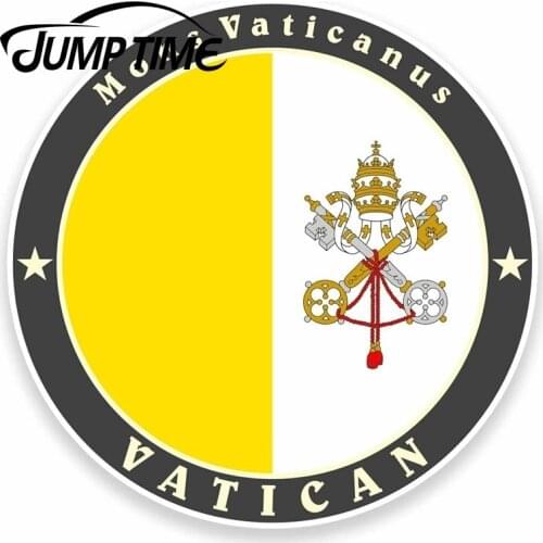 Jump Time The Vatican Rome Italy Flag Vinyl Sticker Laptop Travel Luggage Window Bumper Decal Waterproof Car Accessories