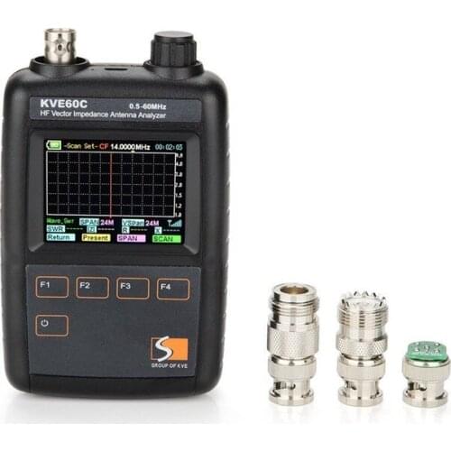 High Sensitive HF Vector Impedance Antenna Analyzer KVE60C Professional Tester 0.5MHz-60MHz for Walkie Talkie