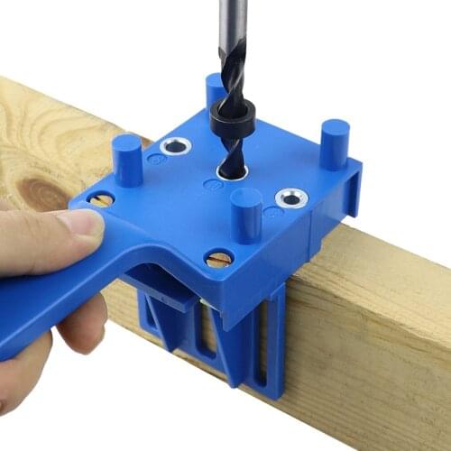 Quick Wood Doweling Jig ABS Plastic Handheld Pocket Hole Jig System 6/8/10mm Drill Bit Hole Puncher For Carpentry Dowel Joints