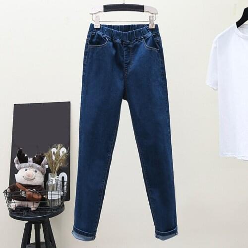 Women Pencil Pants Plus Size Casual High Waist Summer Autumn Pant Slim Stretch Cotton Denim Trousers for Ladies