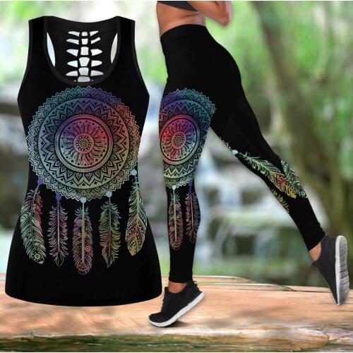 Mandala Native Style 3D Print Hollow Tanktop Women Sexy Vest Girls Fashion Kawaii 90s Tank tops Clothes ropa mujer Drop ship S36