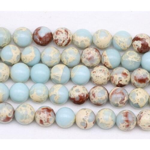 1Strand Natural ShouShan Stone Blue Sea Sediment Jaspers Bead Loose Spacer Beads For Jewelry Making Findings DIY Bracelet 4-12mm