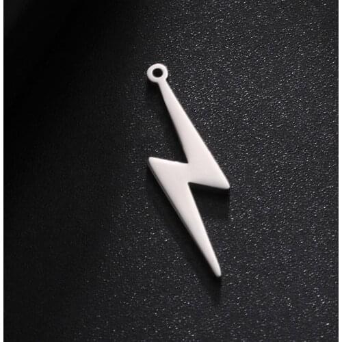 Eueavan 10pcs Lightning Symbol Geometric Simple Style Weather Fashion Pendants Stainless Steel Charms For Necklace Jewelry Gifts