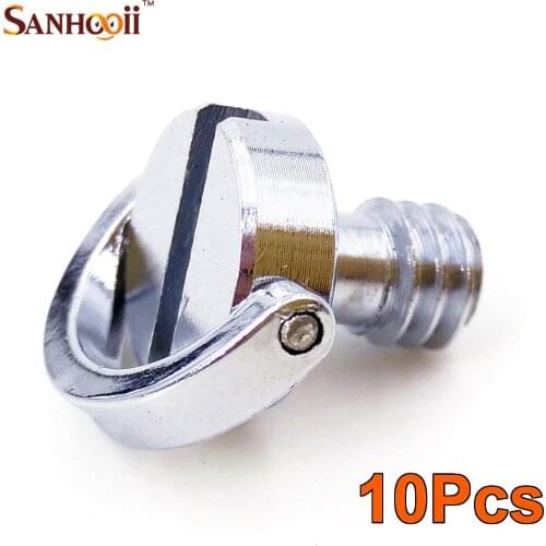 10x Female Silver 1/4" D Ring Slotted Screw Convert For Tripod Quick Release Lens Plate Camera Accessories C-ring Gadgets ZM56