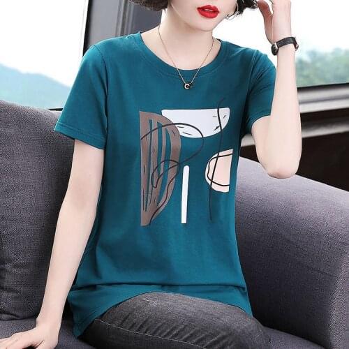 2021 New Summer T Shirt Woman Short Sleeve Shirt Woman T-shirt O Neck Loose Korean Style Plus Size Women Shirts