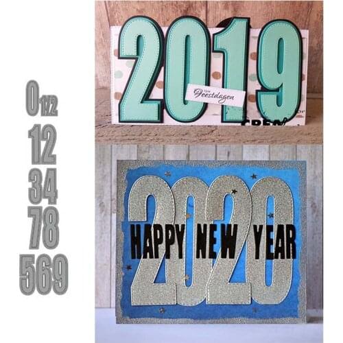 2021 New Arrival Large 0-9 Numbers Metal Cutting Dies Scrapbooking Craft Die Cut Stencil Card Making Mould Sheet Decor Template