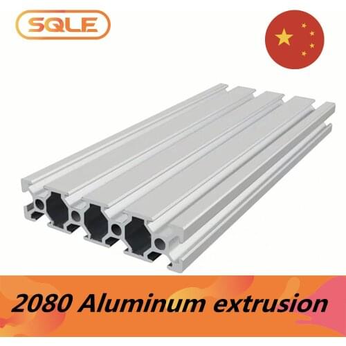 2080 Aluminum Profile 6.2mm T Slot 2080 Aluminium Extrusion Anodized 100 - 600mm CNC 3D Printer Parts