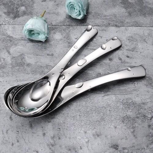3pc 3Size 304 Stainless Steel Spoon Round Bottom Spoon Earl Spoon Chinese Hotel Supplies Home Tableware Thickening Drinking Tool