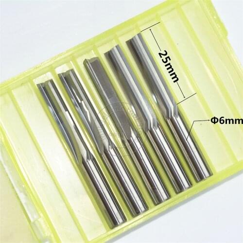 6mm*25mm,Freeshipping,CNC wood tools,carbide End Mill,woodworking insert router bit,2 straight flute end mill,MDF,PVC,Acrylic