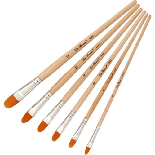 6pcs/set Paint Tool Oil Paint Brush Different Size Nylon Hair Brushes for Colorful Water Painting Art Supplies