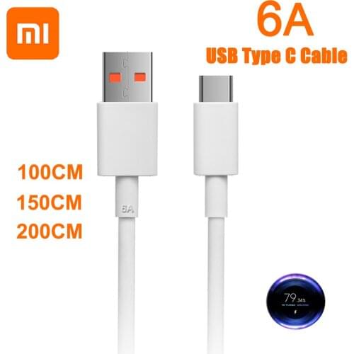 6A Turbo Charger Xiaomi Cable Type C For Black Shark 3 Pro 2 Redmi K40 K30 K20 Pro Note 9 10X Mi Note 10 9 8 Tipo C Kabel Usb C