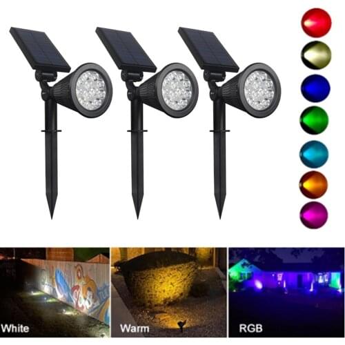 7 LED Solar Lawn Lamp Spotlight Waterproof Light Control Inserting Floor Garden Light Outdoor Adjustable Garden Landscape Lamp