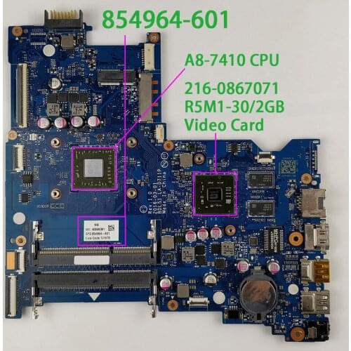 854964-601 854964-001 w R5M1-30/2GB Graphics w A8-7410 CPU for HP Envy 15 15-BA Series NoteBook PC Laptop Motherboard Tested