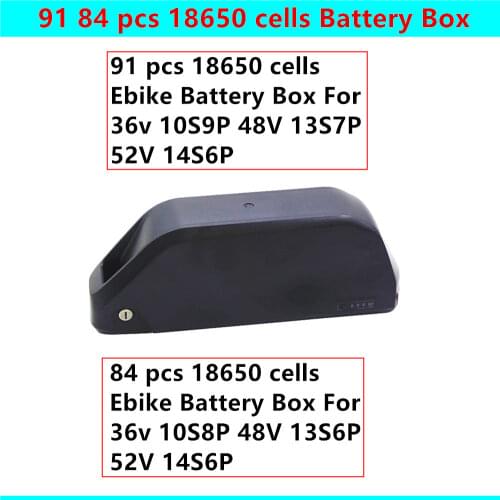78 80 84 91 pcs 18650 cells Battery Box Down Tube Jump Polly Shark DP9 Ebike Battery Box 36v 48v 52v Battery Box Solutions
