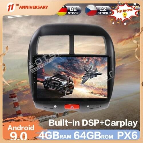 Aotsr Android 9.0 RAM 4GB Car Radio Player GPS Navigation DSP Car Auto Stereo Video HD Multimedia For MITSUBISHI ASX 2010-2018
