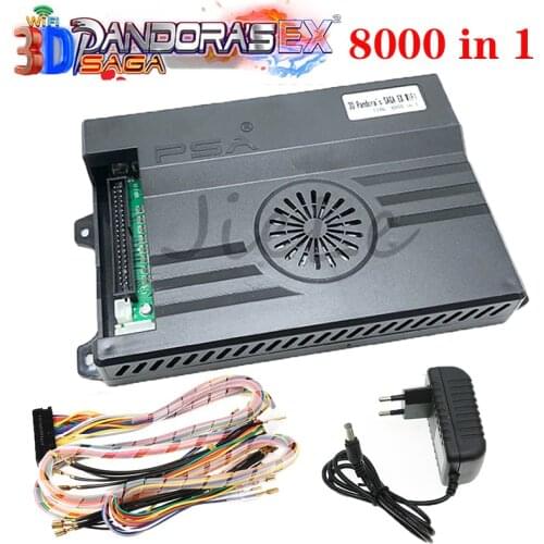 Arcade Game Board 8000 in 1 Pandora 3D SAGA EX 300pcs 3D Save Multiplayer Joystick Separate Arcade Game Console Cabinet 4Players